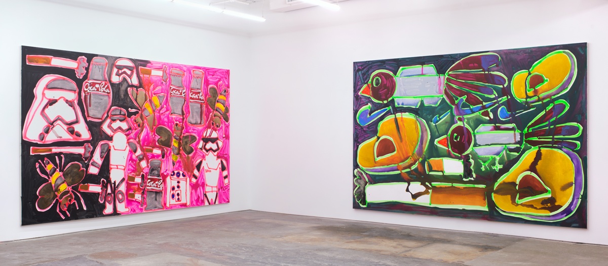 Installation vew, “Katherine Bernhardt: Green” at Canada. Photo: Canada