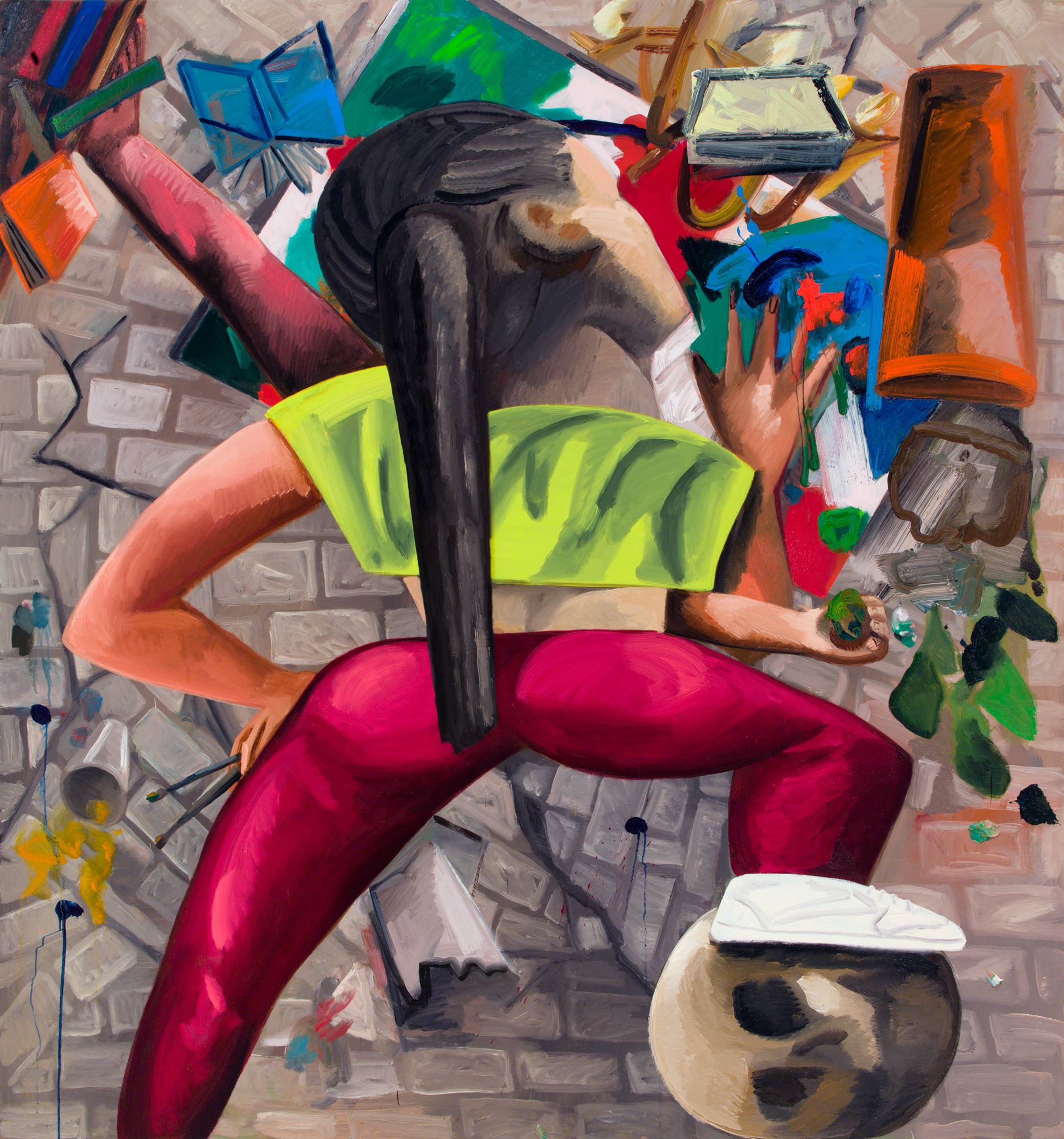 Dana Schutz , Painting in an Earthquake, 2019 , Oil on canvas , Petzel Gallery.