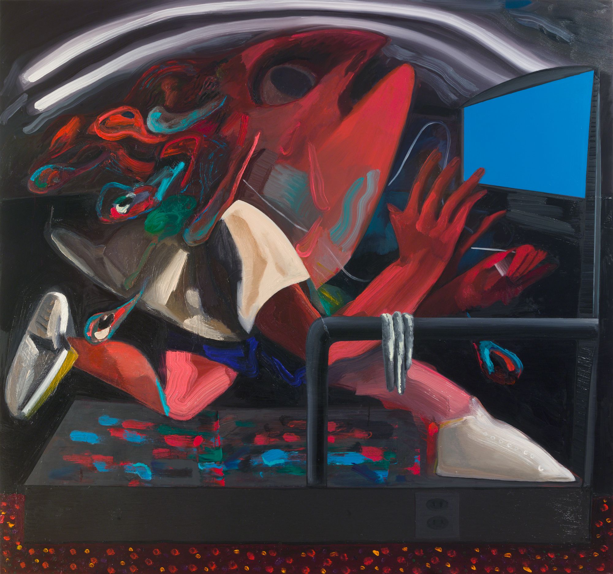 Dana Schutz , Treadmill, 2018 , Oil on canvas , Petzel Gallery.