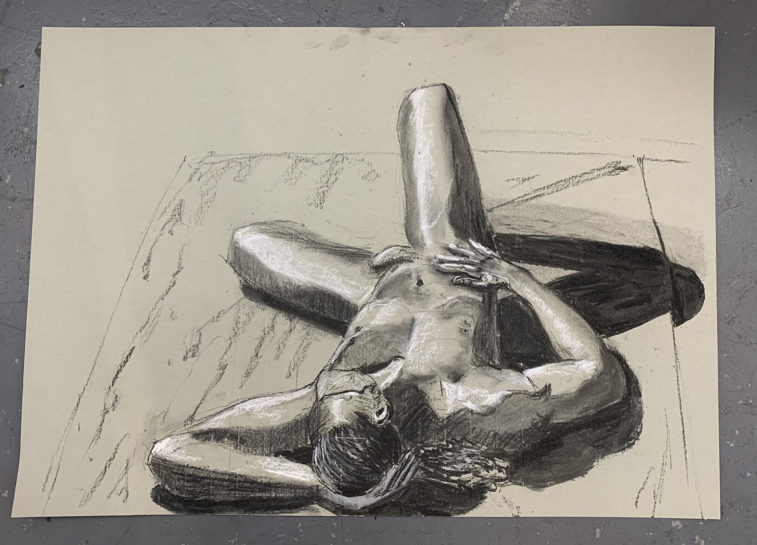 Reclining pose with a mask - sign of the times!
