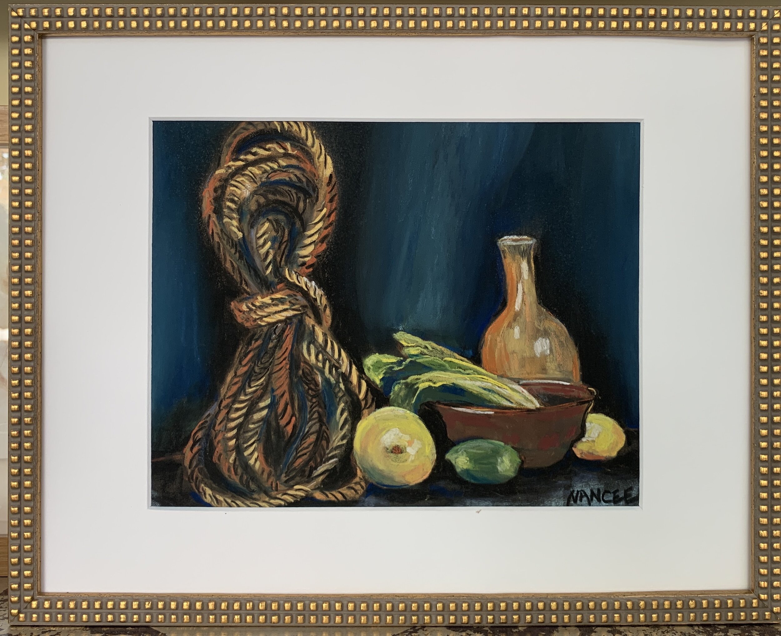 Still Life with Rope, Jug & Fruit