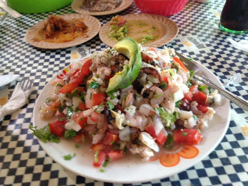 Ceviche served to Caroline in Mexico