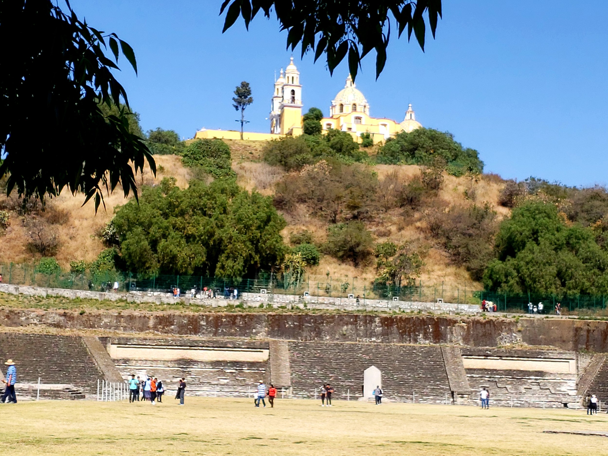 Church built on the top of the pyramid in Cholula