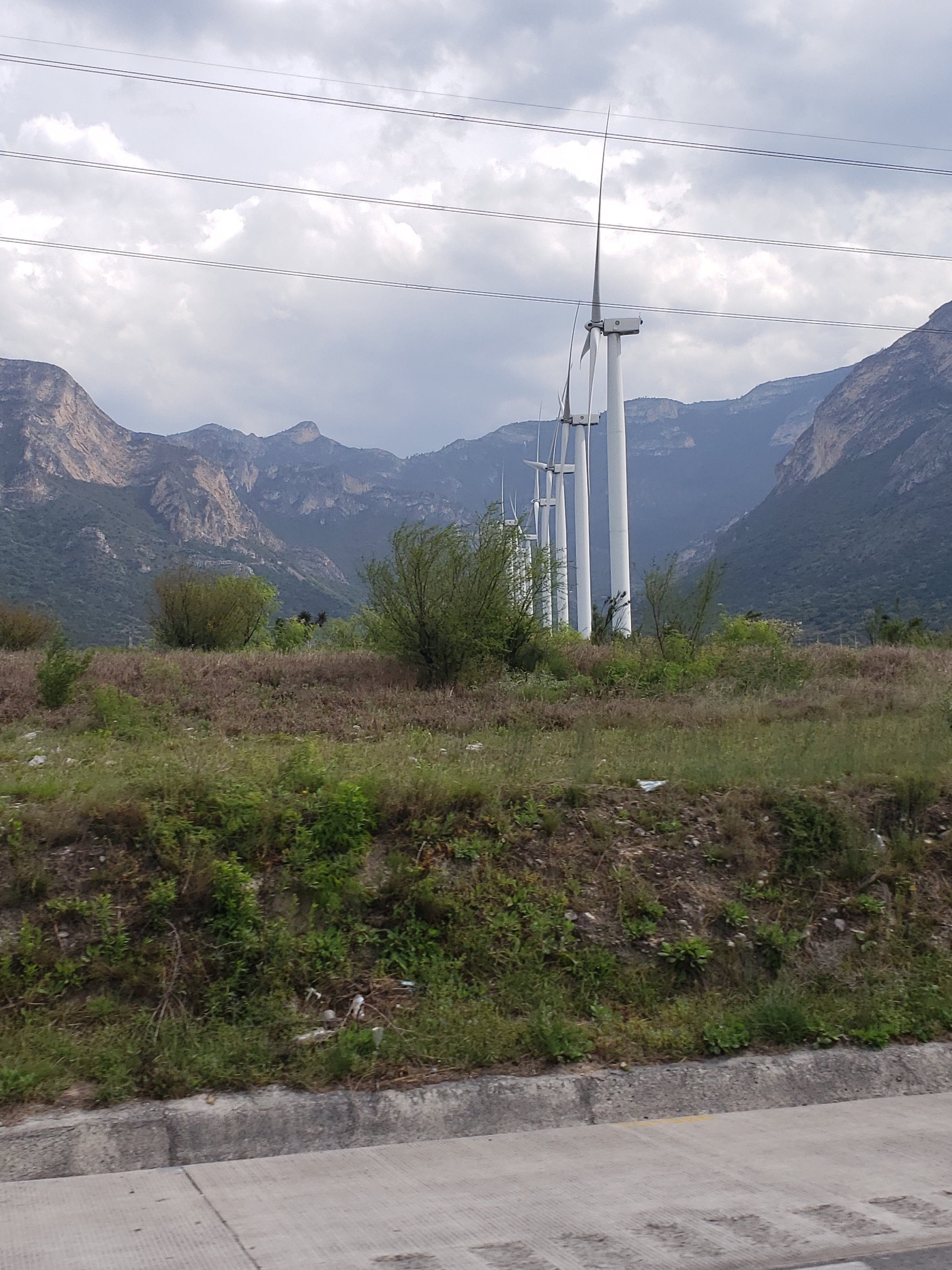 Windmill farm coming into Monterrey