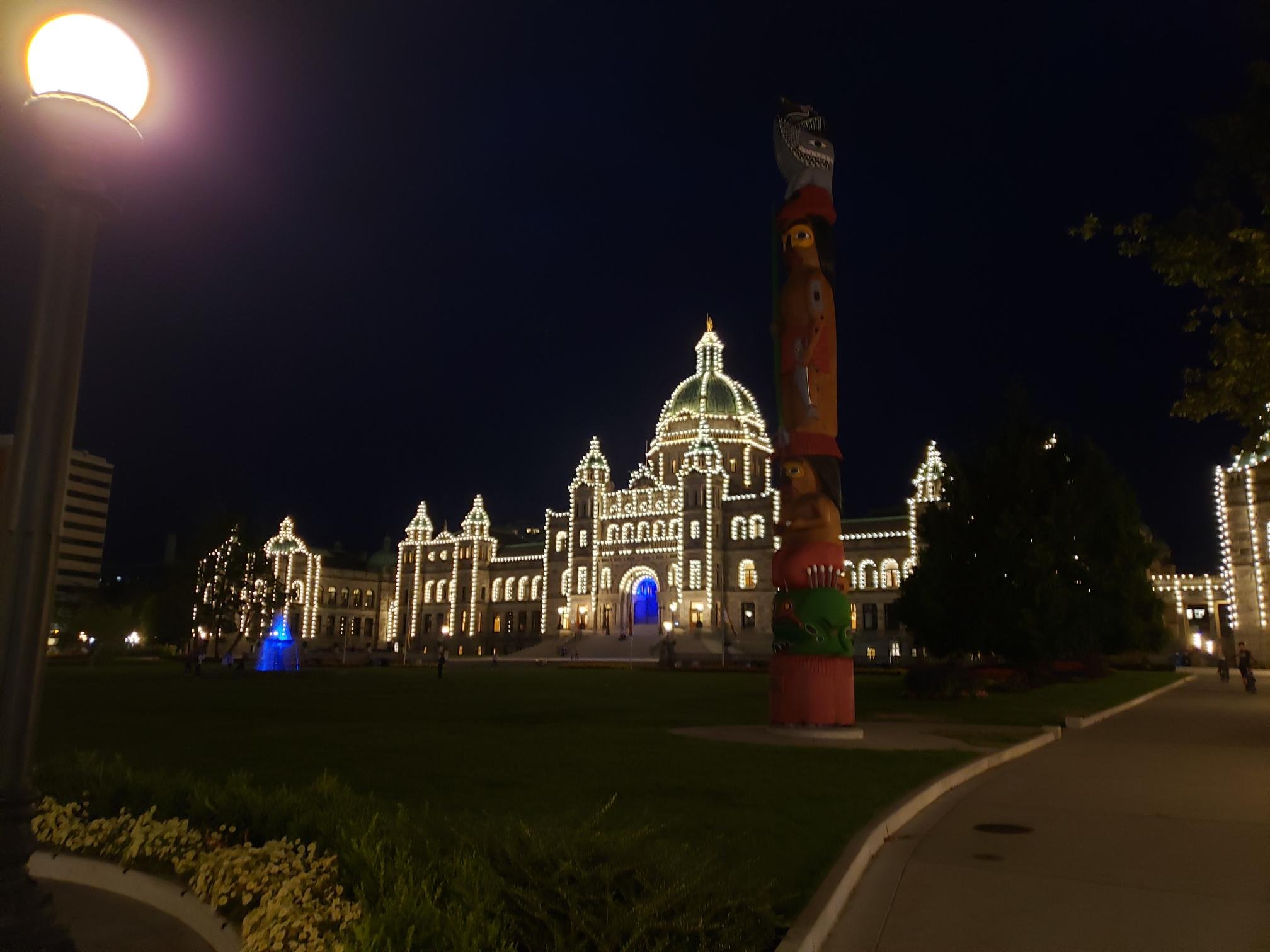 Parliament building at night. Victoria, BC