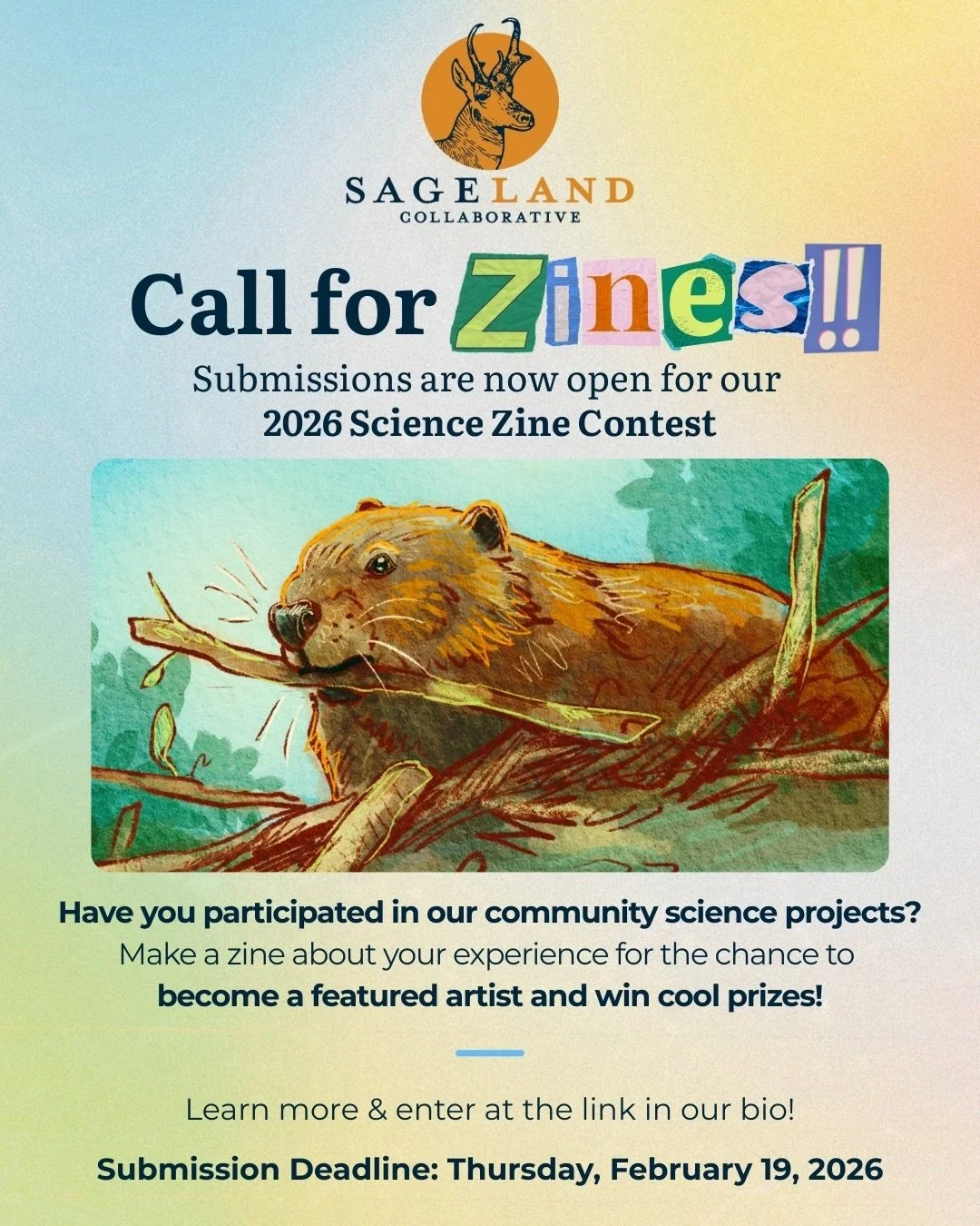 📣 Calling all artists, crafters, and zinesters! 📣

We&rsquo;re inviting you to enter our 2026 Science Zine Contest! Create a zine about your unique experience on one of our community science projects for the chance to become a featured artist and w