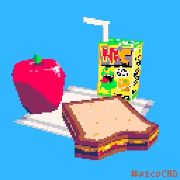 June Doom N Gloom: Day 5-6
&ldquo;School Lunch&rdquo;

🍎🥪🥜🍇🍊👻🧃

#junedoomngloom #school #lunch #doom #gloom #pico8 #pixelart #gameart #16bit #8bit #videogames #gamedev #pbandj #peanutbutter #jelly #apple #ectocooler #cafeteria #sacklunch #heal