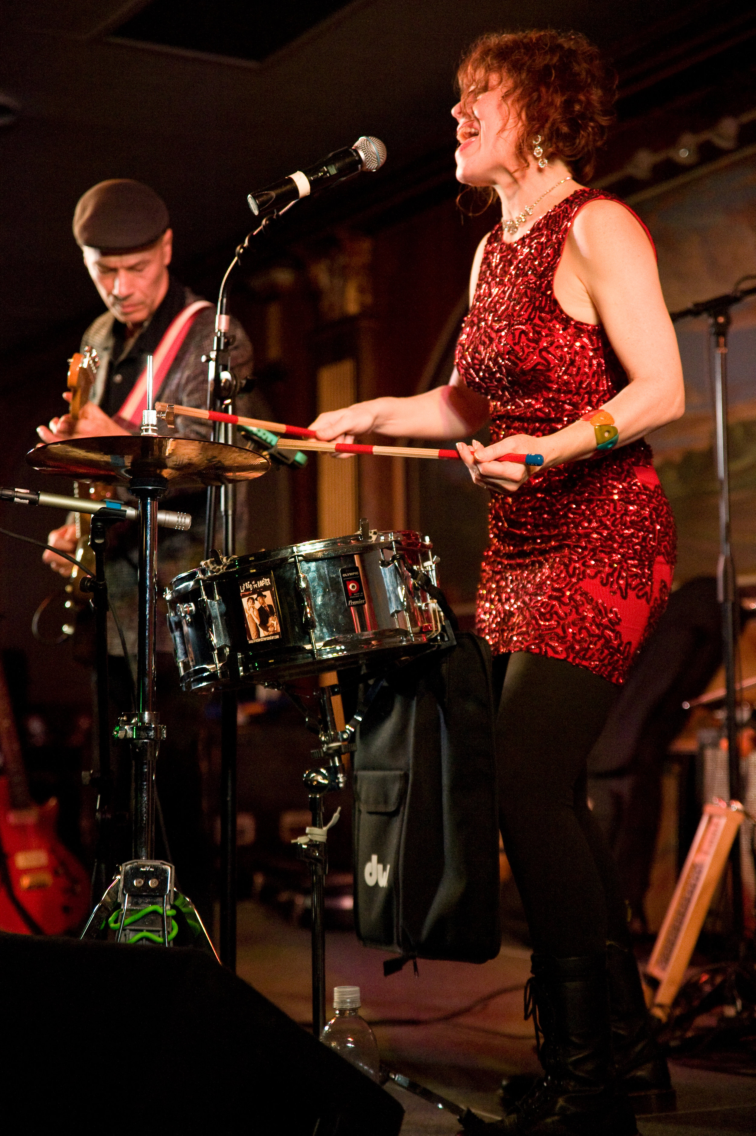 Second prize winners, from Columbus (Ohio) and France, Lil' Red and The Rooster impressed the crowd and fans with their unique performance and implementation of standing drums, and washboards. Photo by Michelle Waters . 