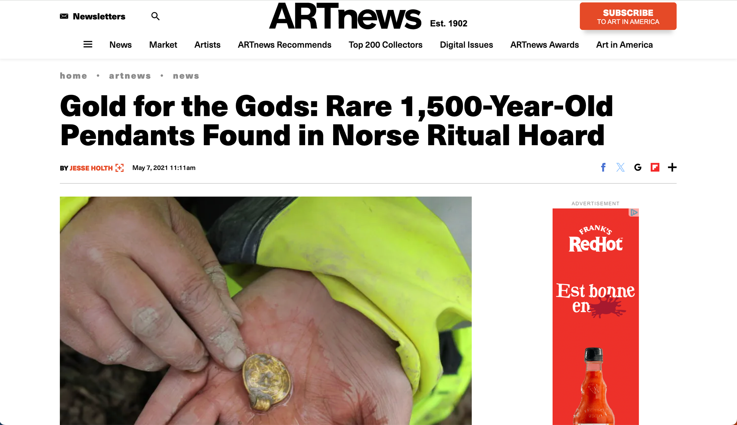 Rare 1,500-Year-Old Pendants Found in Norse Ritual Hoard