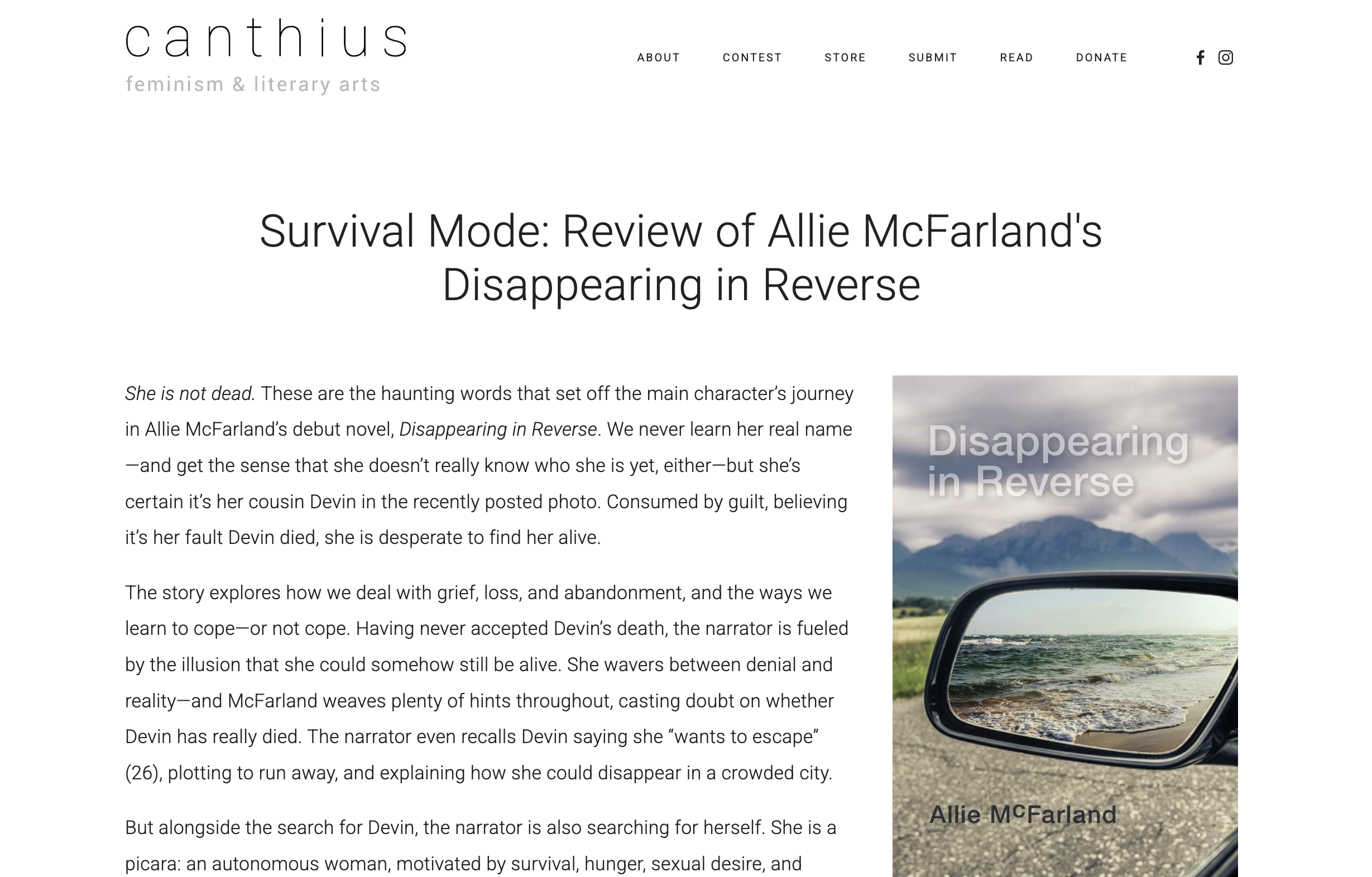 Survival Mode: Review of Allie McFarland's Disappearing in Reverse