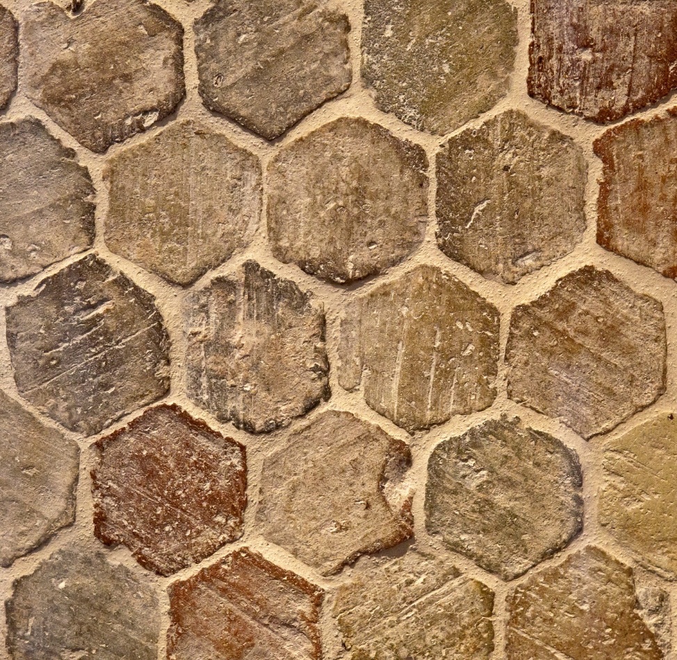 Here is an example of the Tomette tiles. The colors here are slightly toned down with the cream wash over the top.