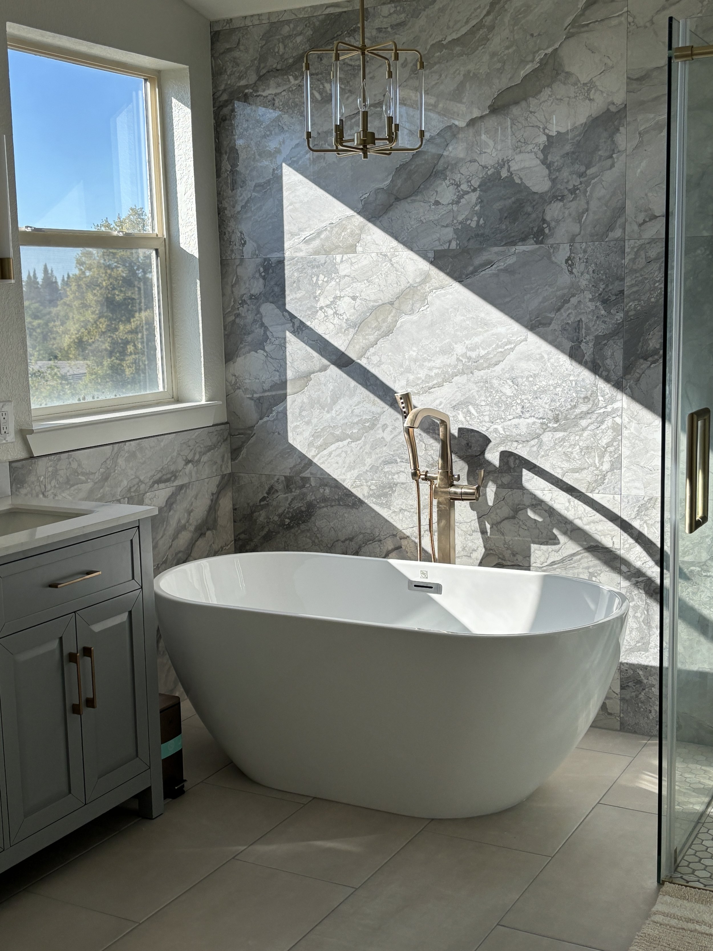 Gray and Gold Bathroom Remodel