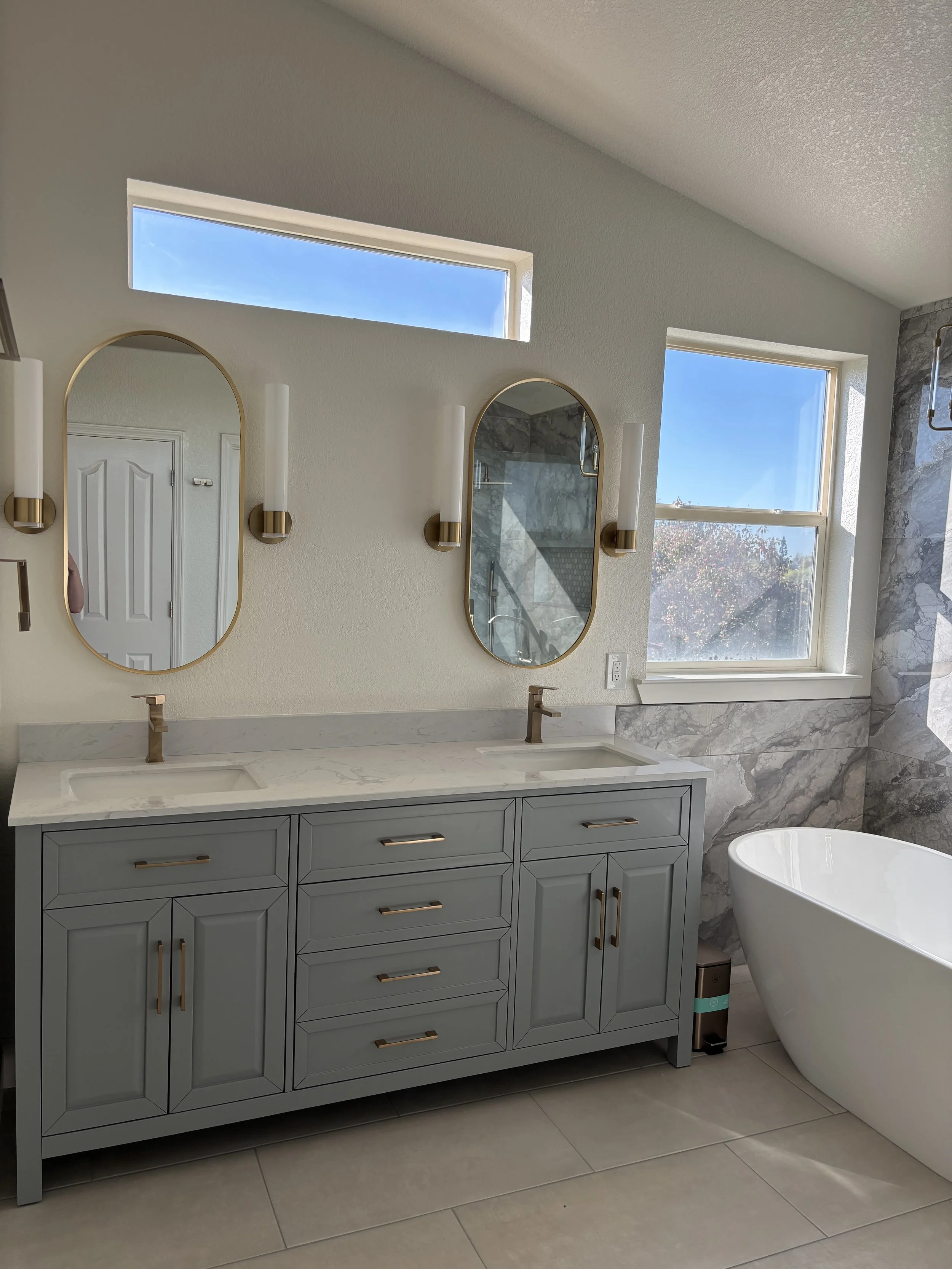 Gray Marble Bath Remodel