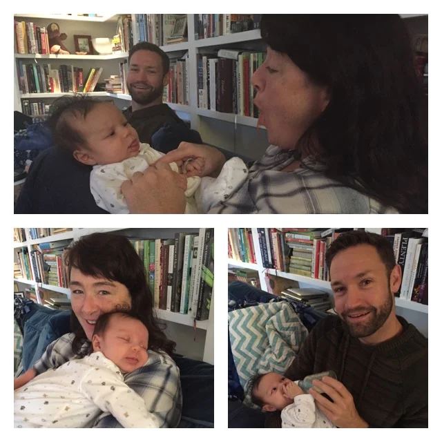 Morning cuddles with Milissa and Benson