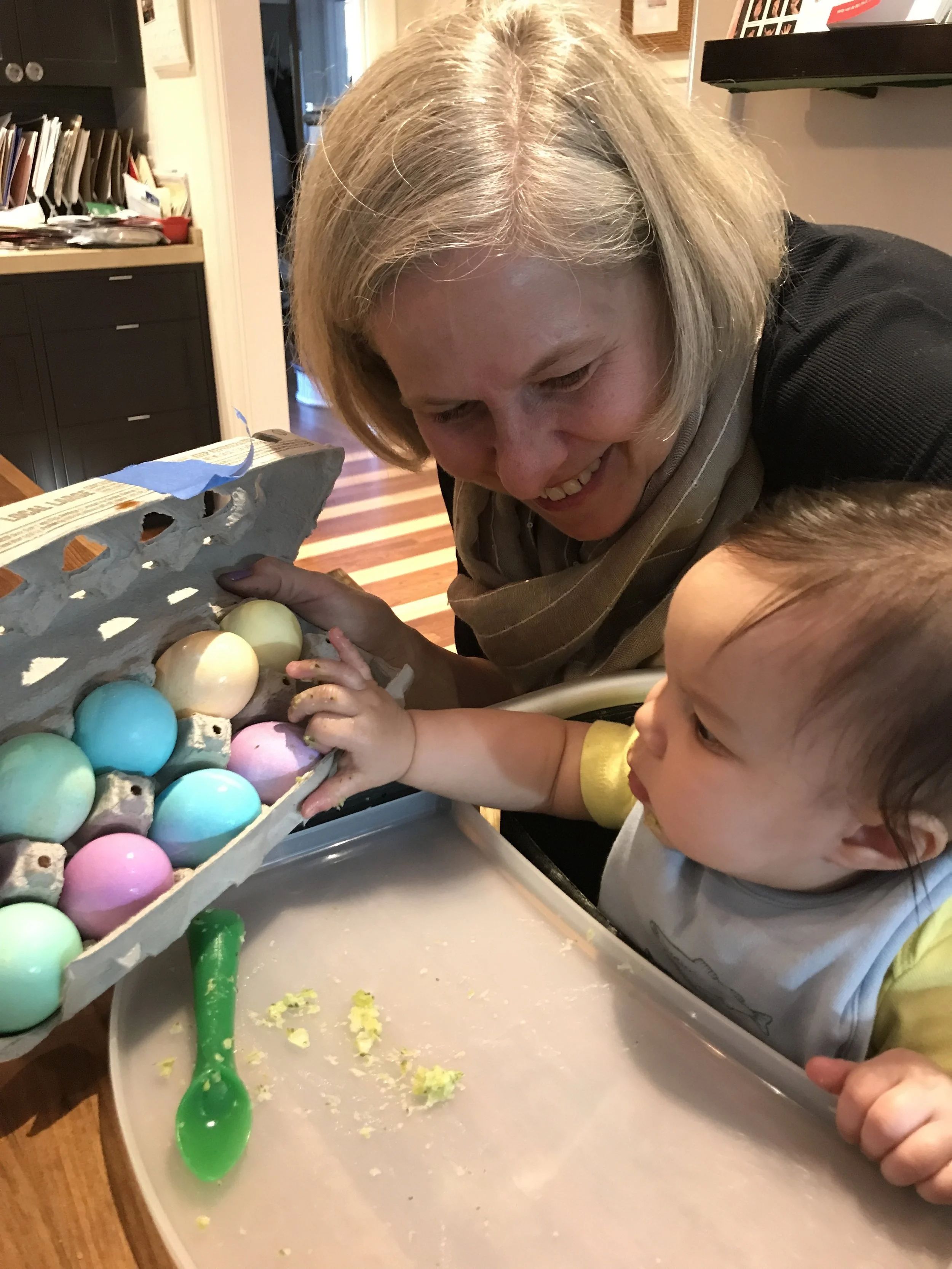Easter eggs with aunt Lisa