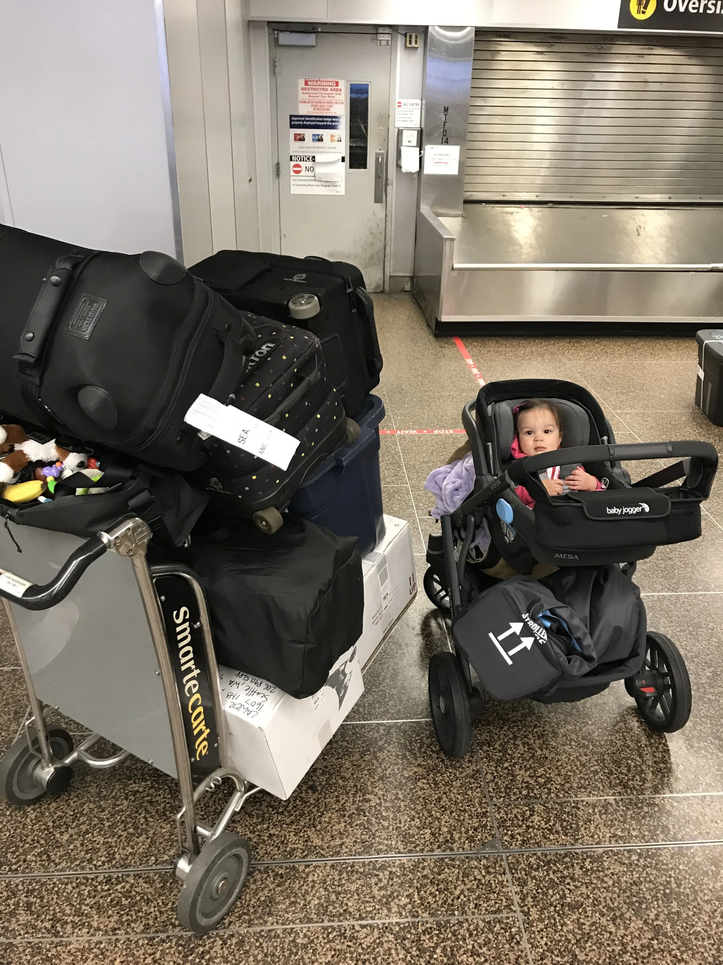 Lesson #1, pack bigger bags so we don't have so many