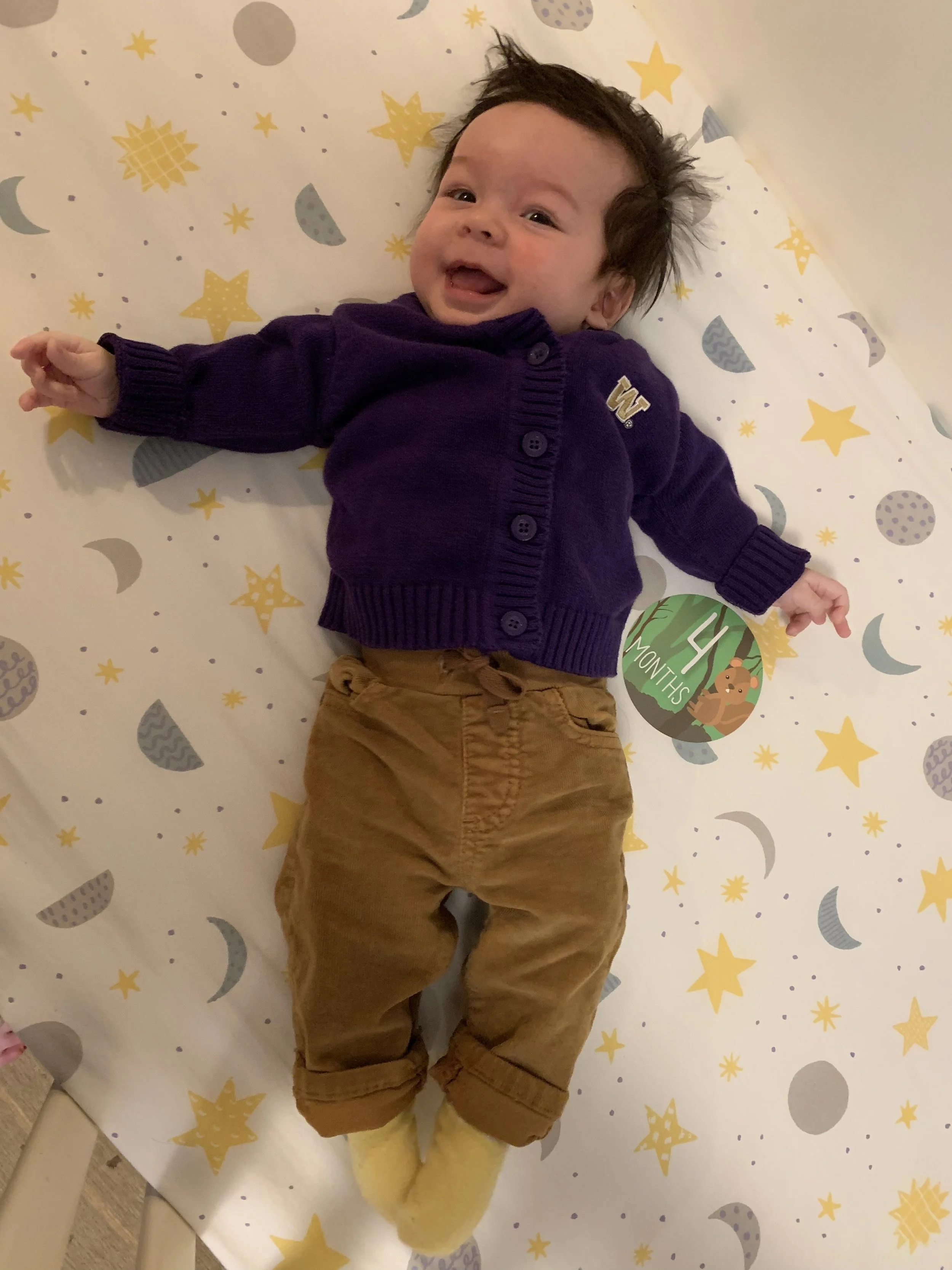 Holmes is four months old