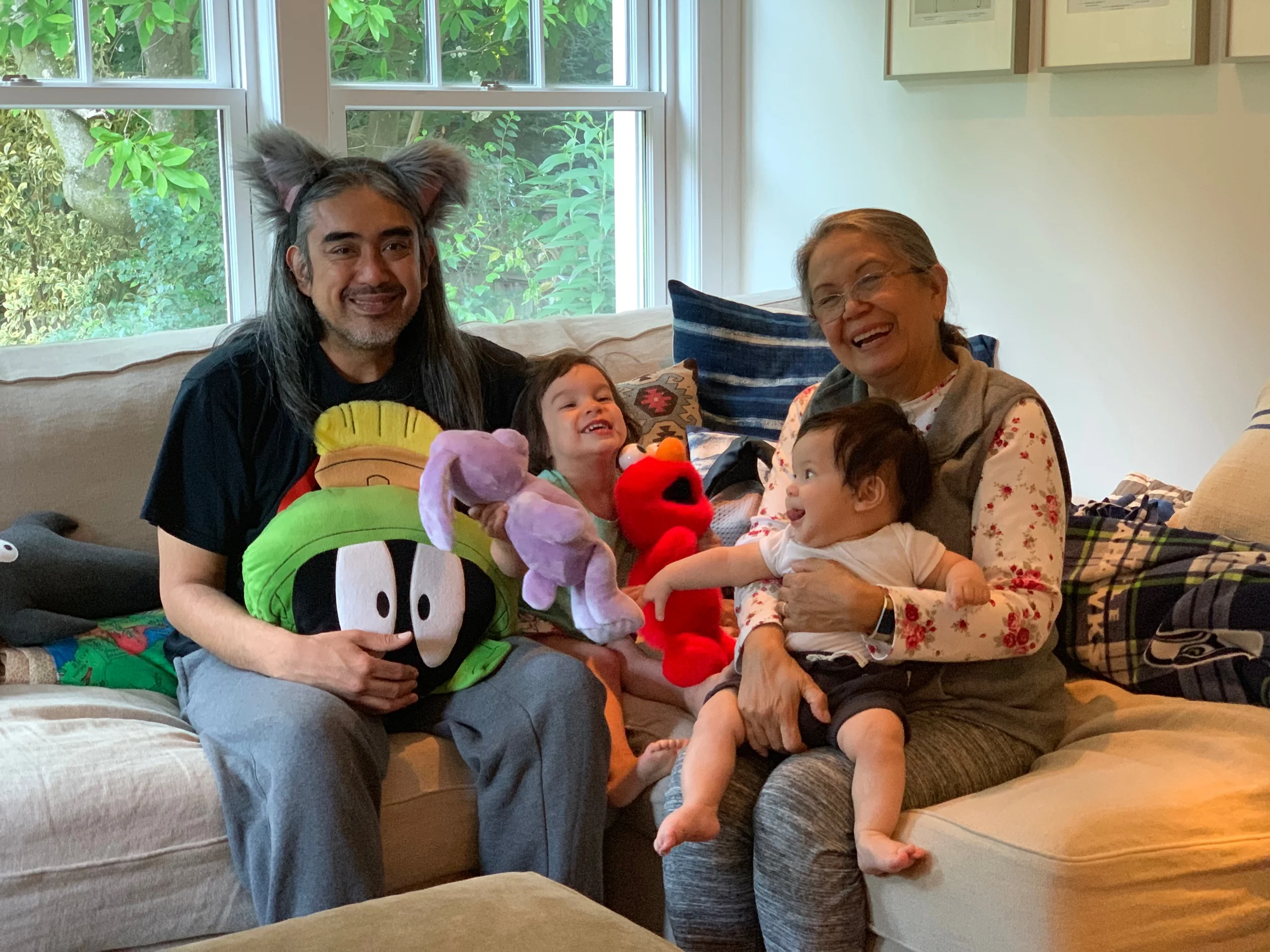 Marvin, Bunny, and Elmo