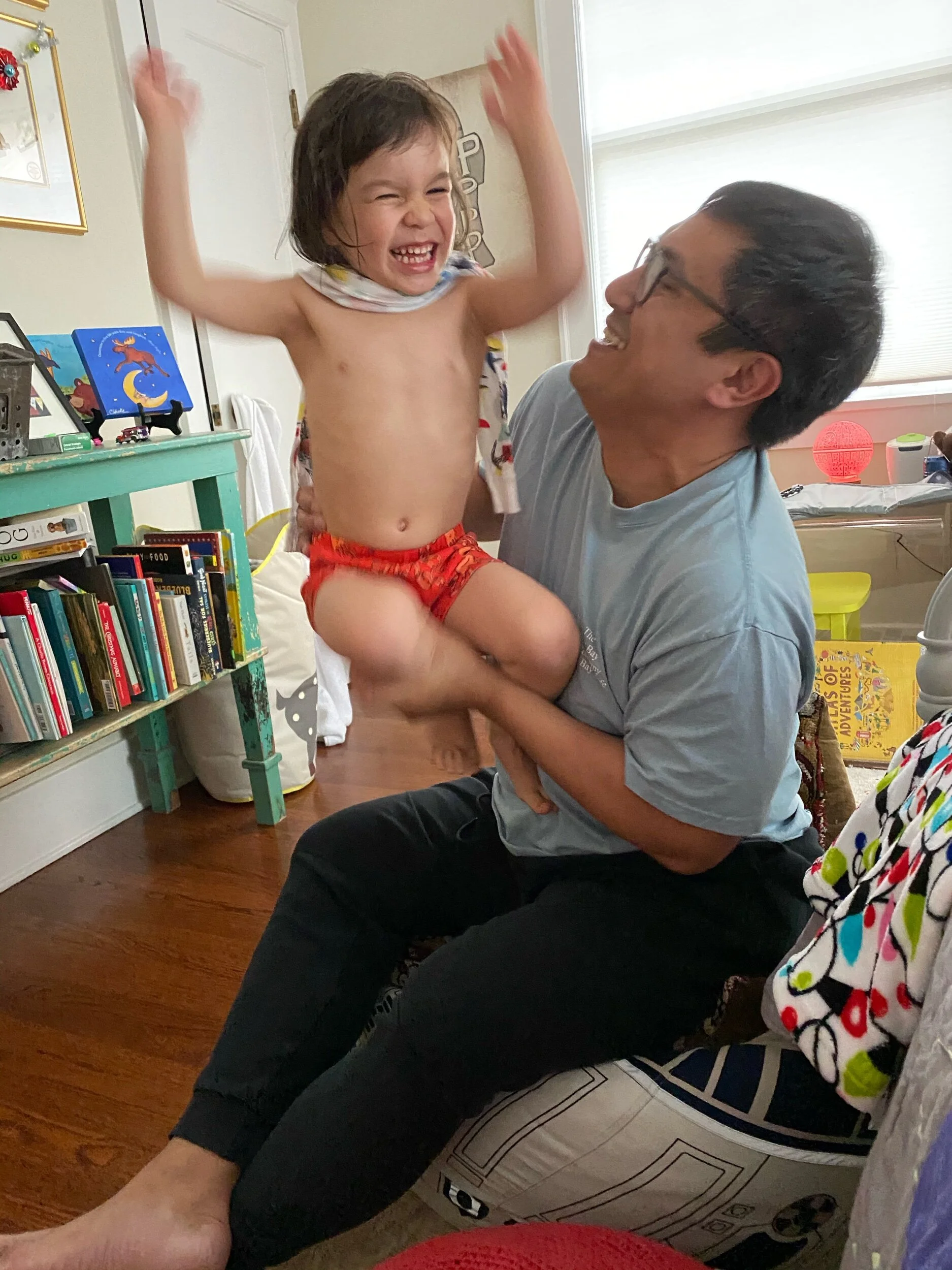 Flapping her wings to fly