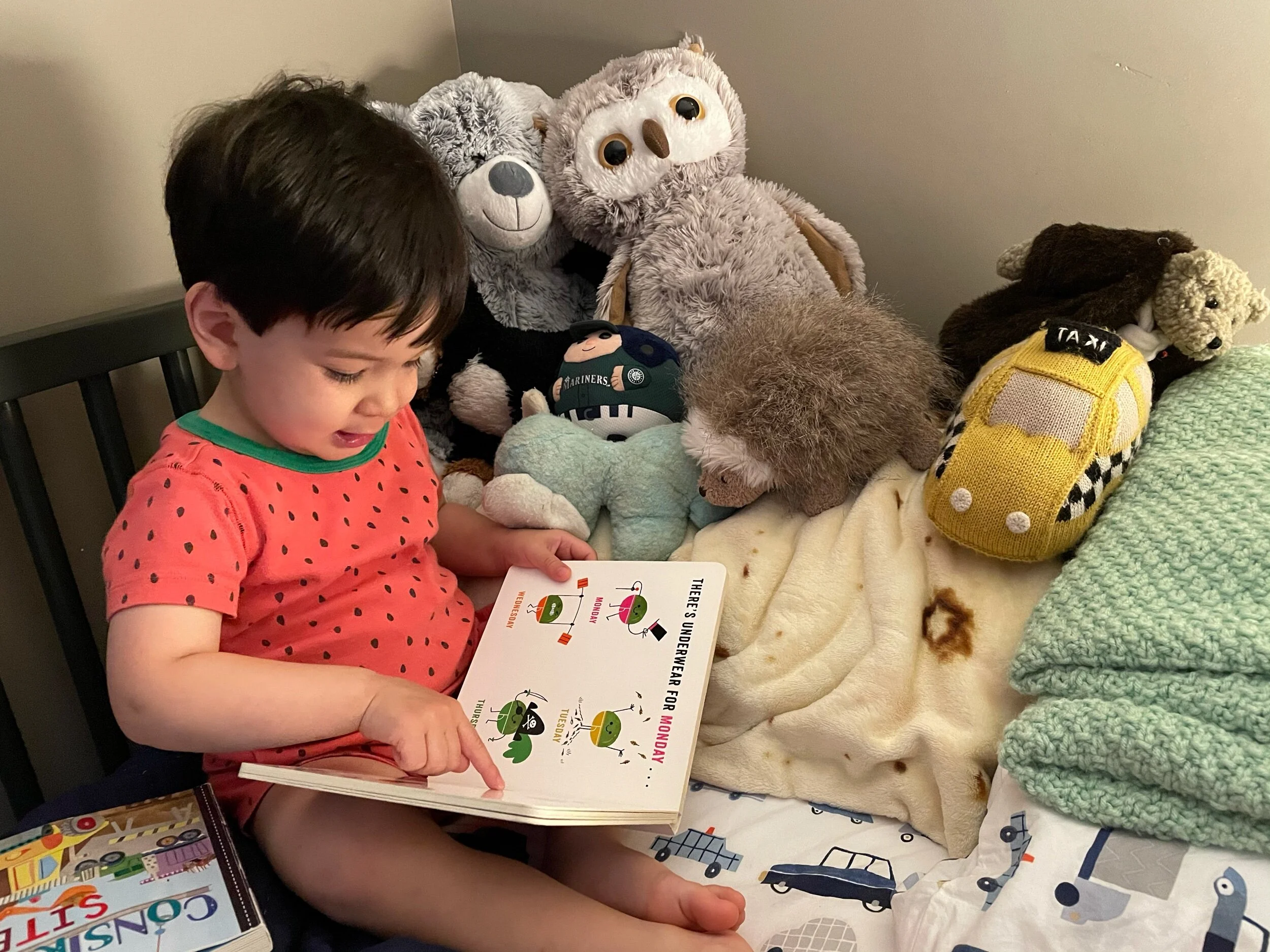 Reading to his friends