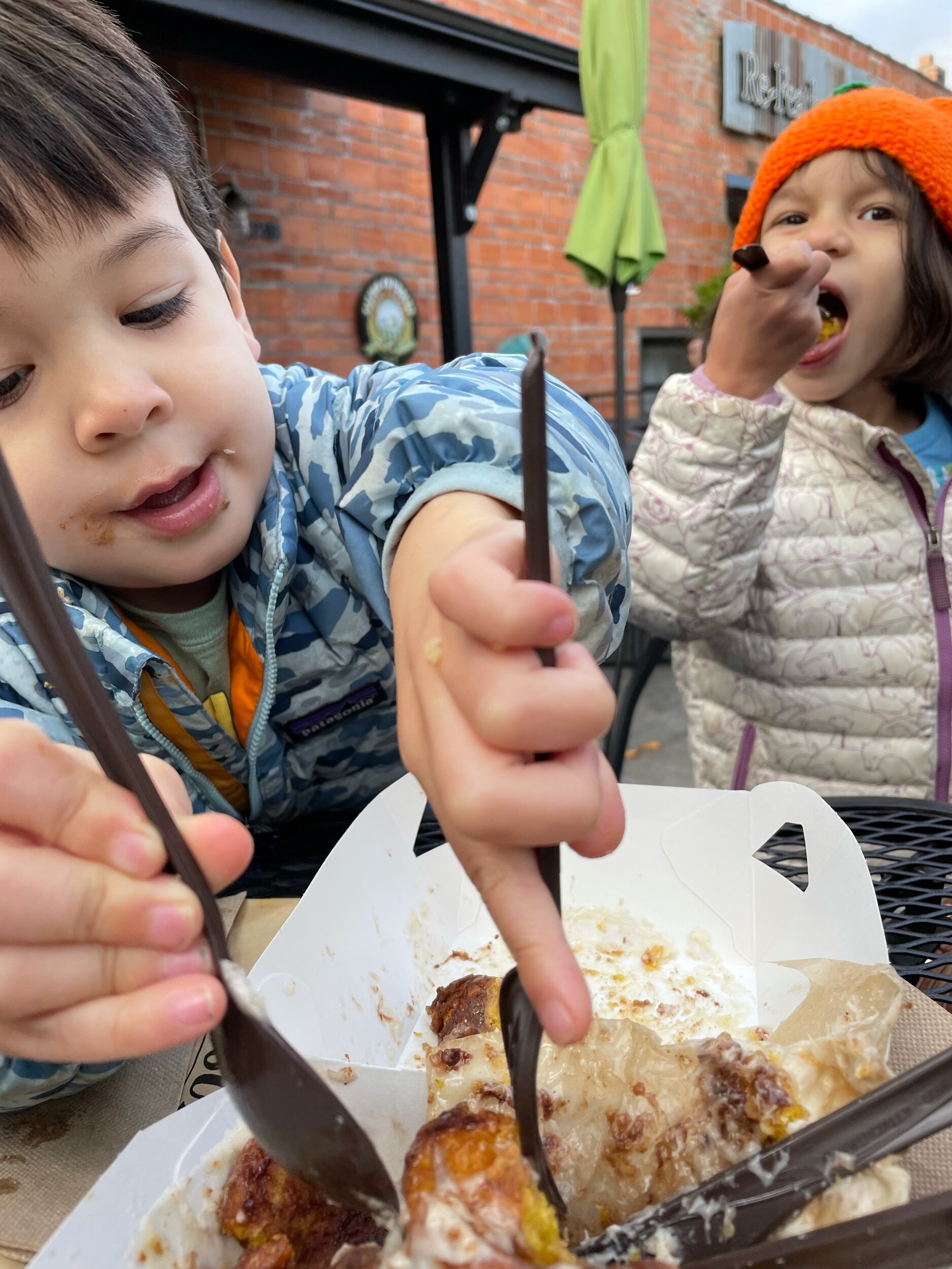 Combat cinnamon roll eating