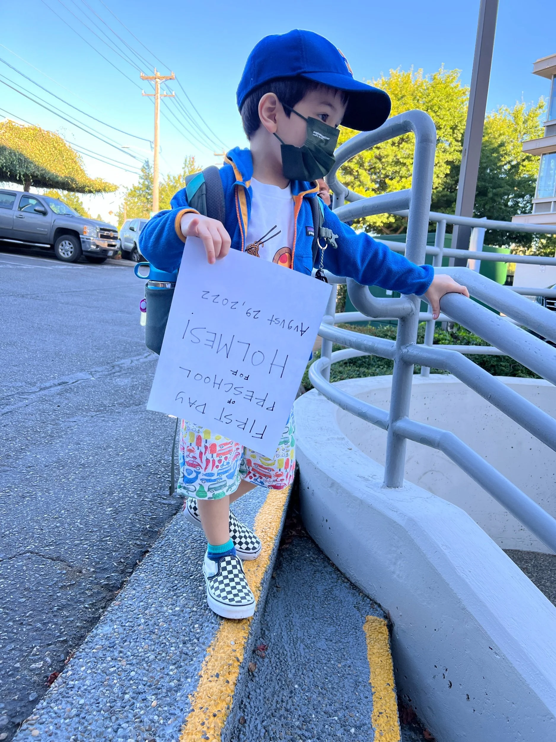 The sign came in with him