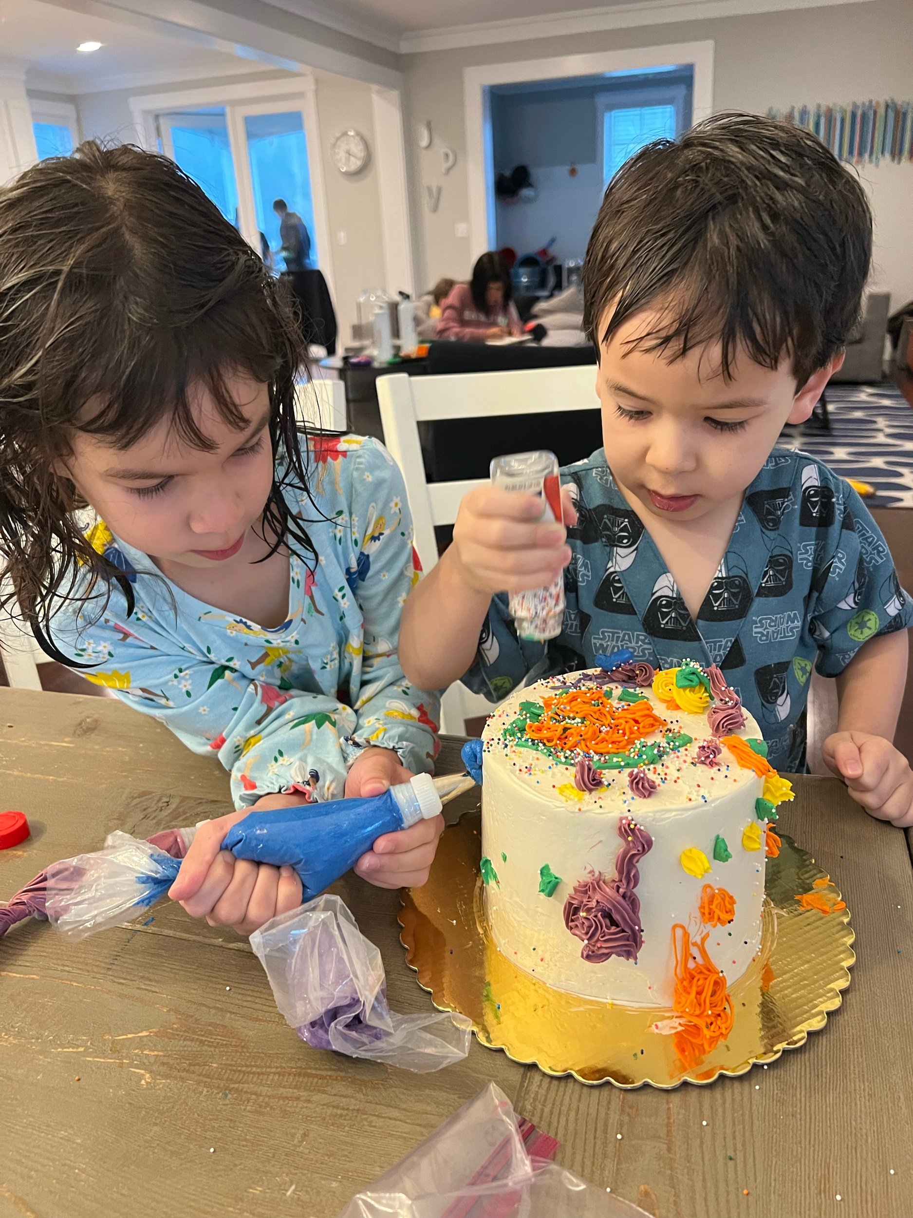 Frosting and sprinkles