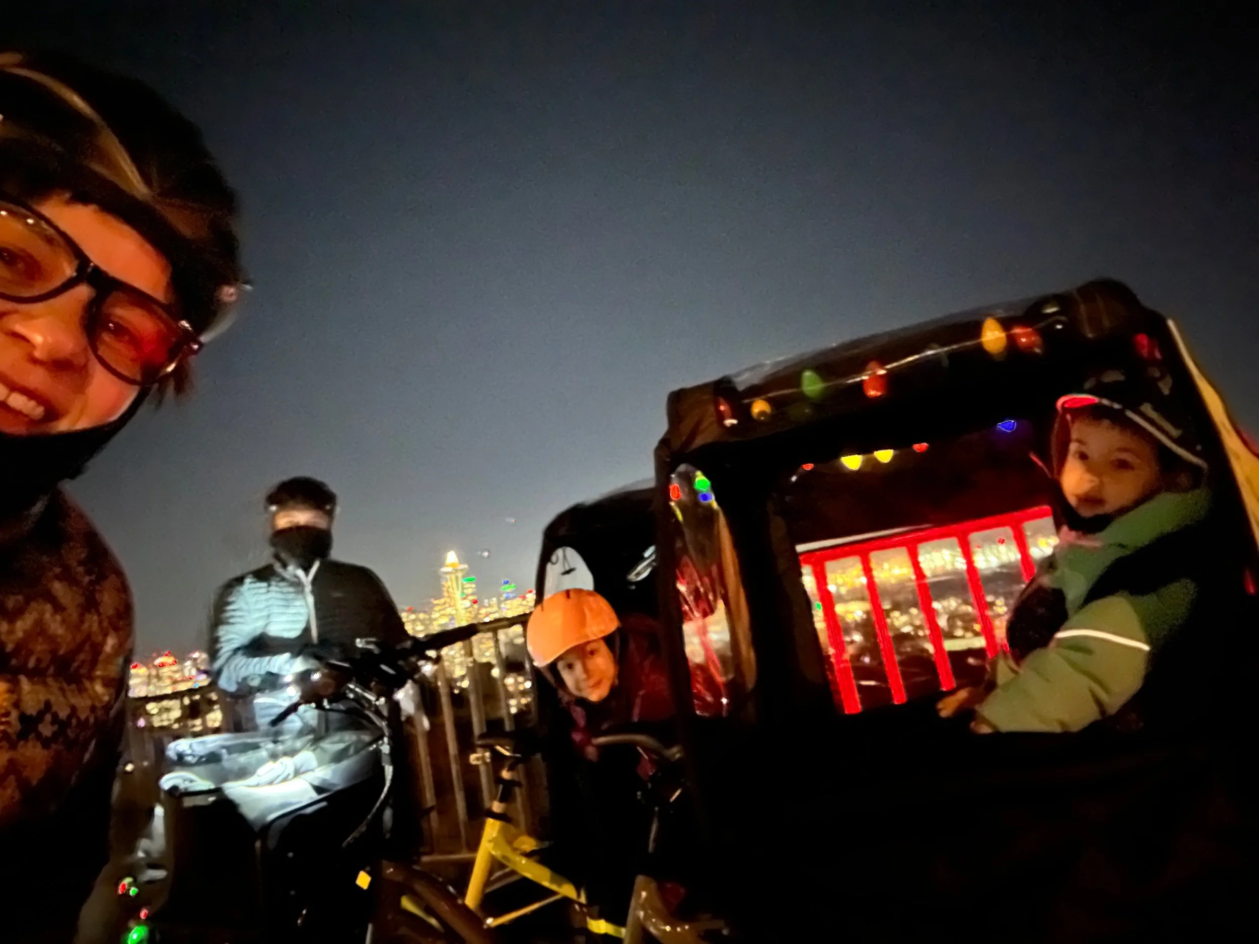 Holiday lights by bike