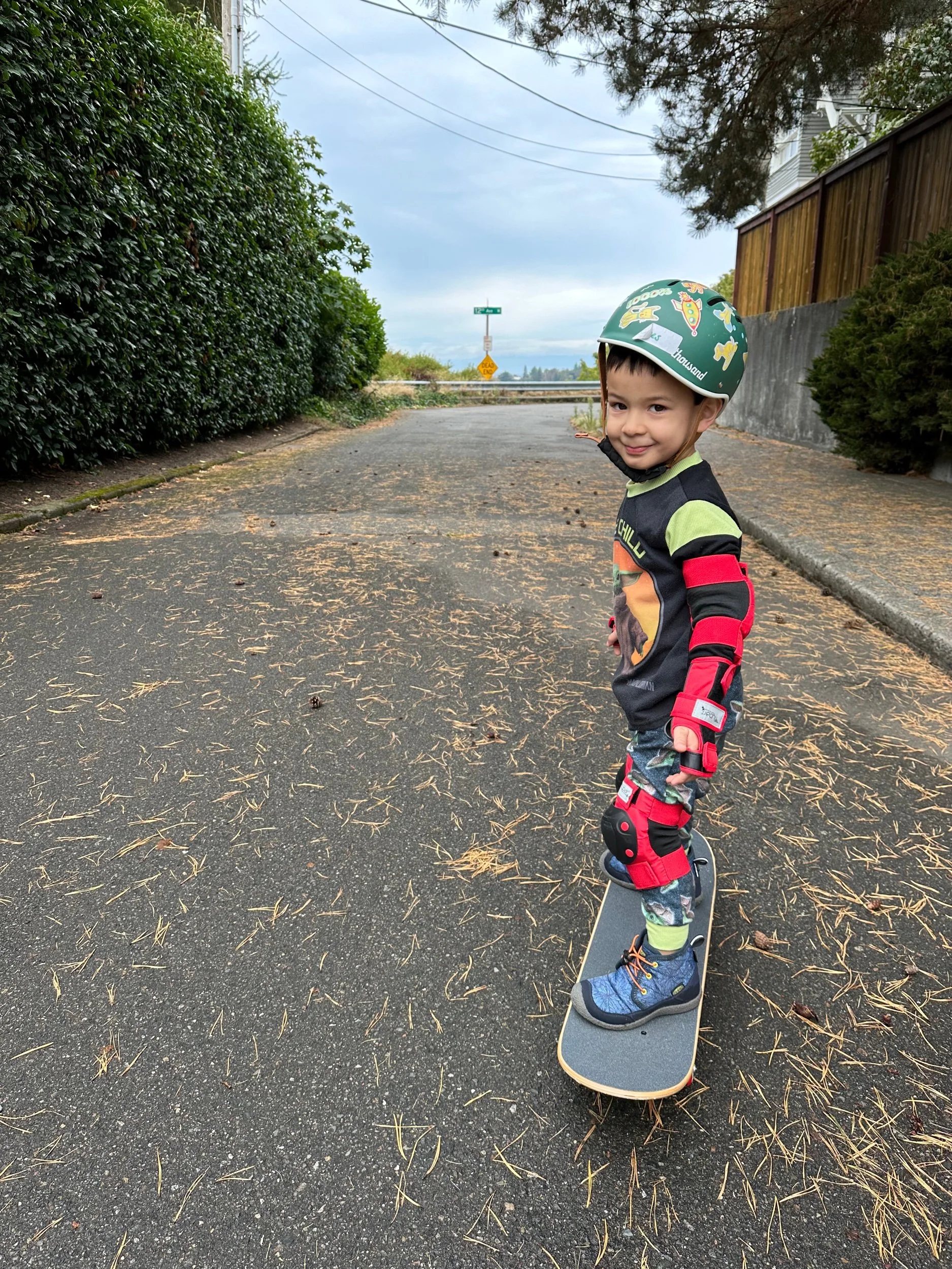 Pajama skateboarding