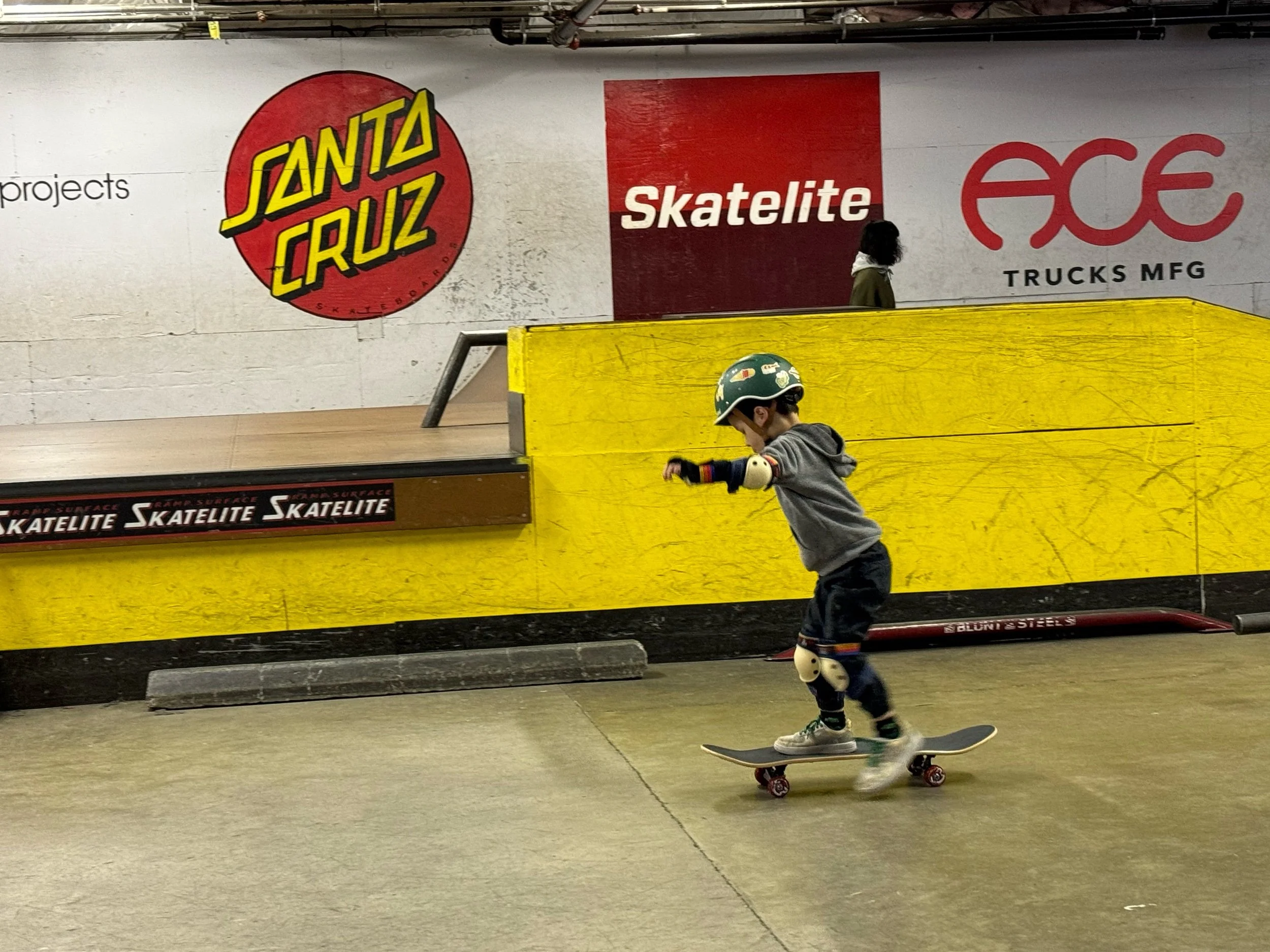 We have a skateboarder 