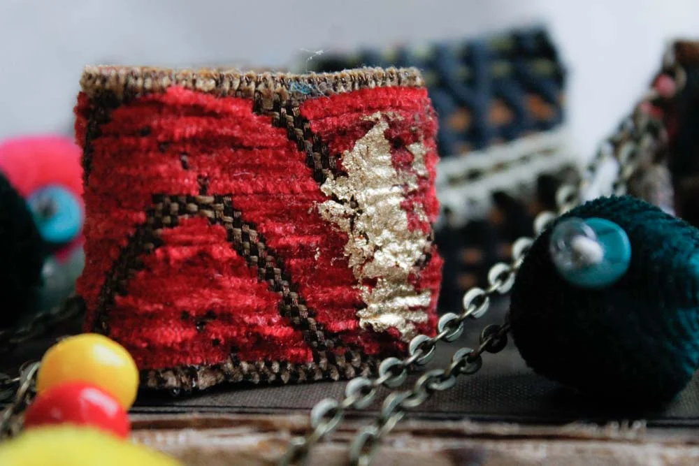 red velvet book necklace