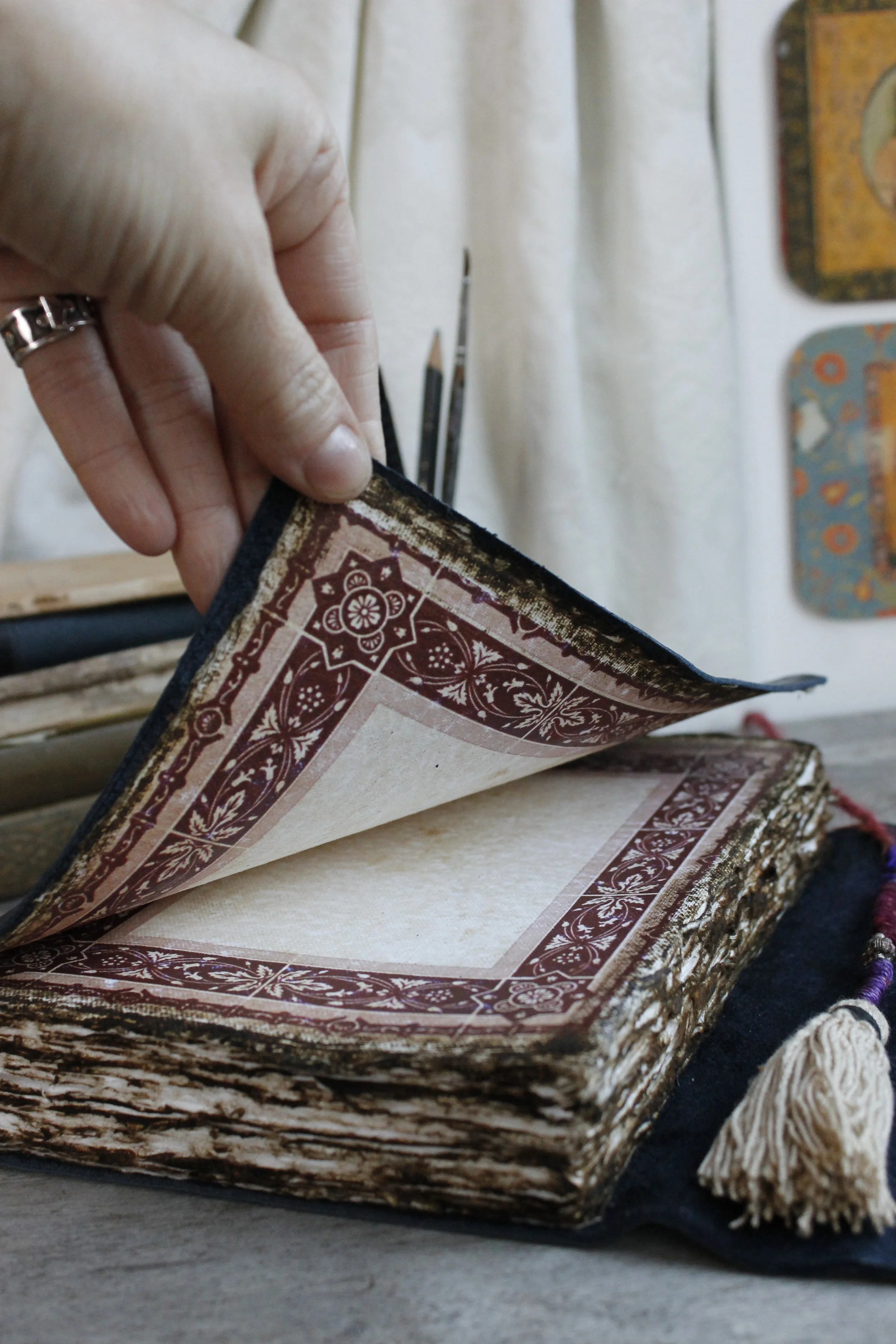 reclaimed leather art journal