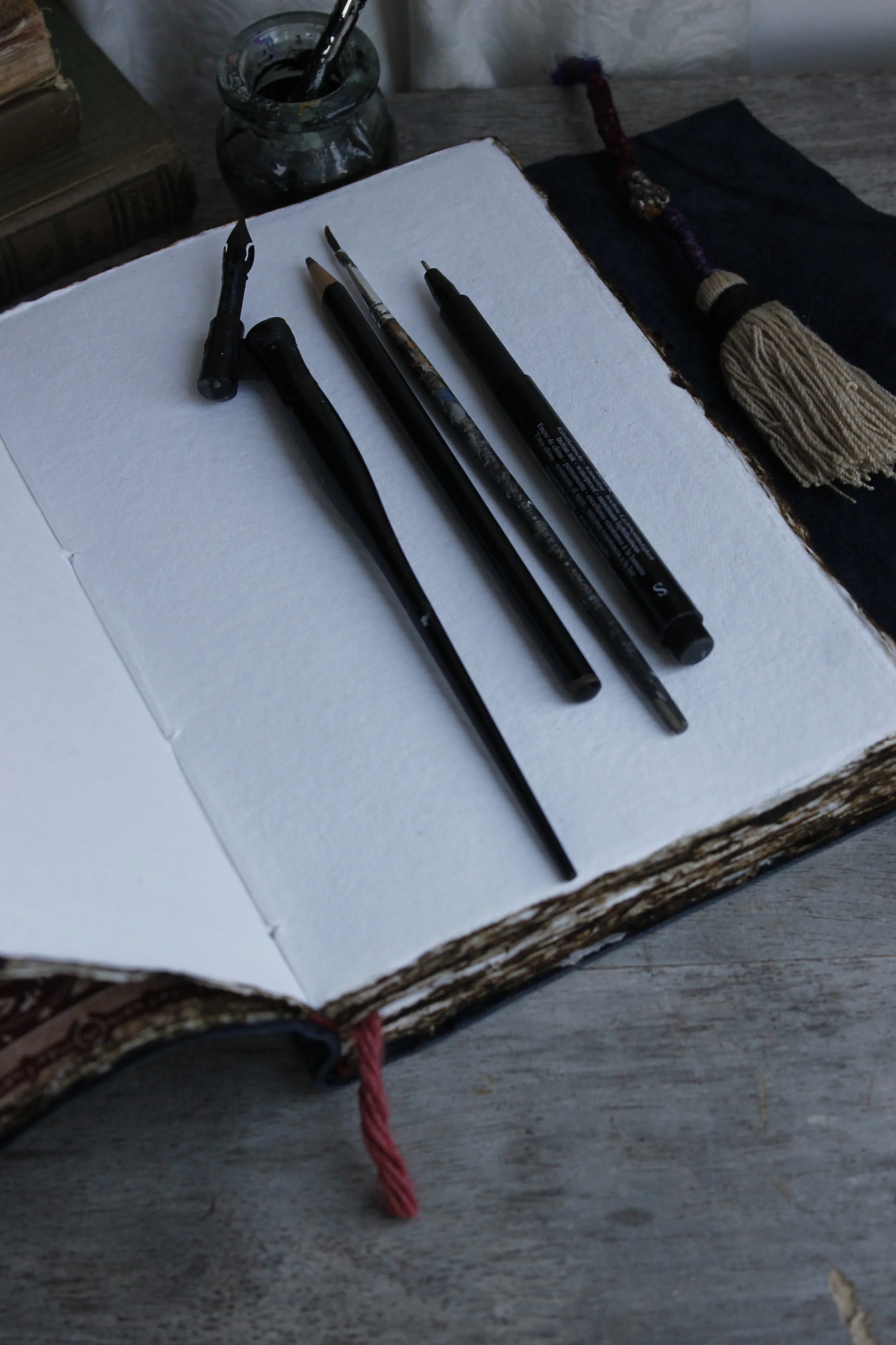 reclaimed leather art journal