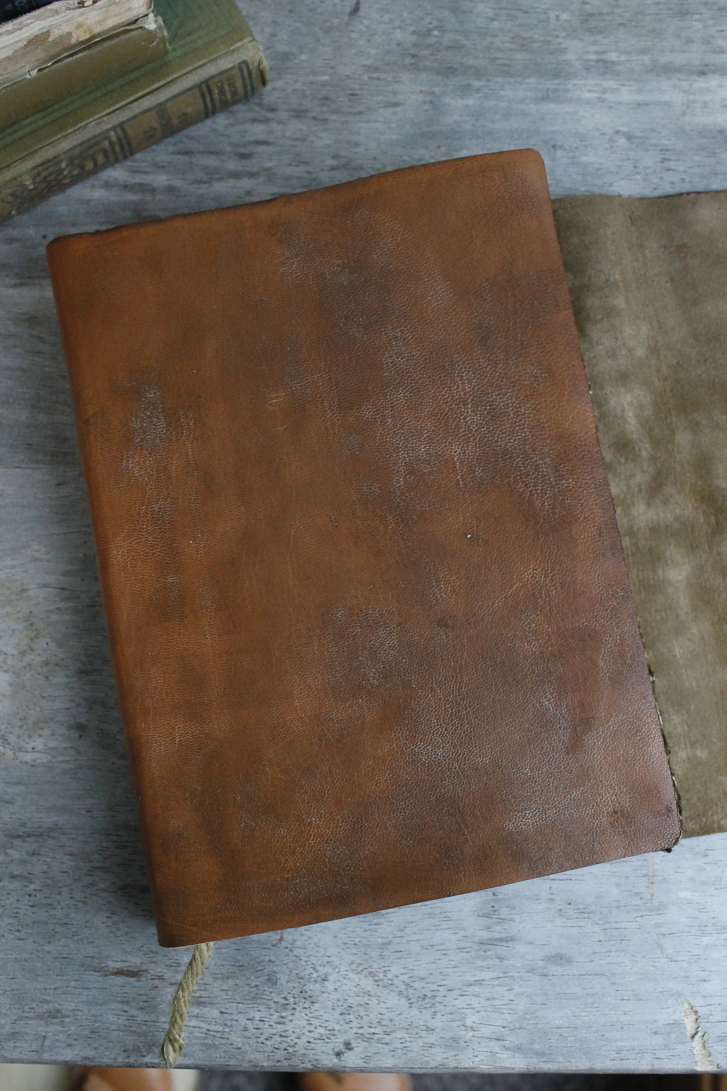 reclaimed leather art journal