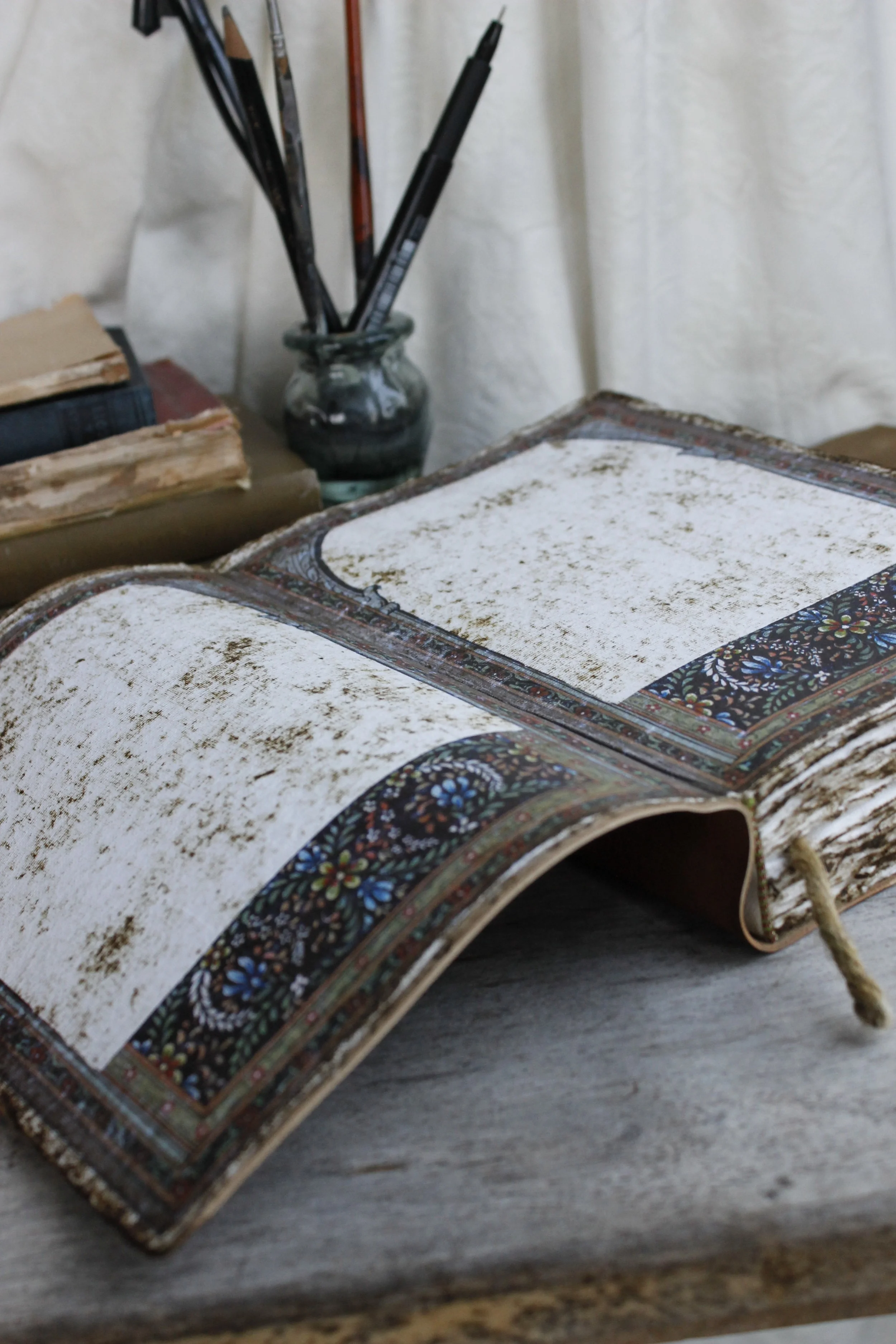 reclaimed leather art journal