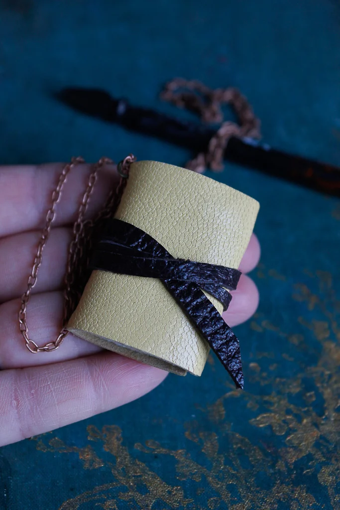 reclaimed leather book jewellery