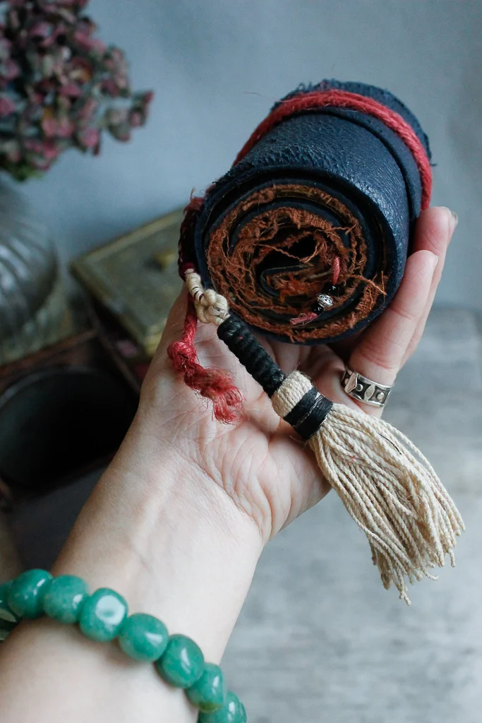 Leather artist scroll