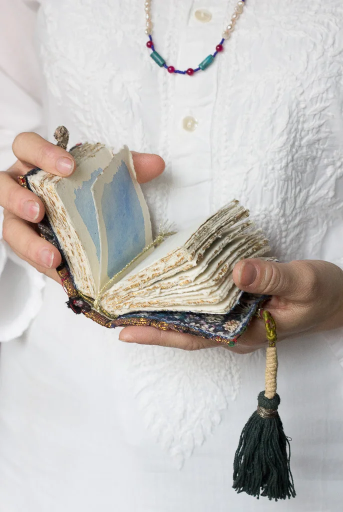 Vintage embroidered art journal
