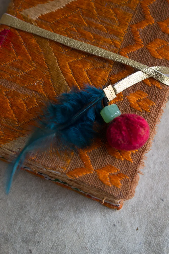 Vintage Swati fabric art journal