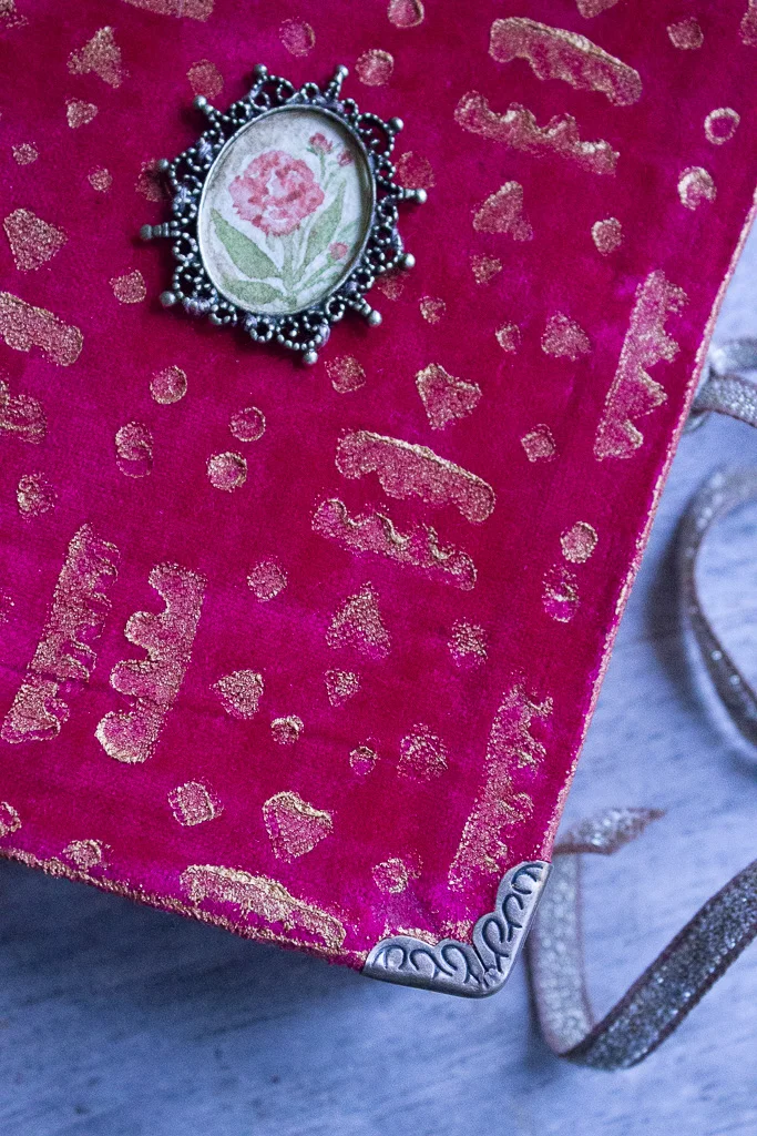 Boho gypsy rose vintage fabric art journal