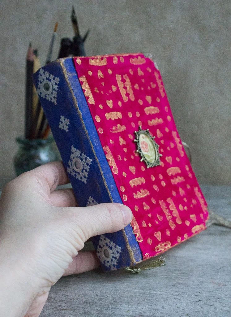 Boho gypsy rose vintage fabric art journal