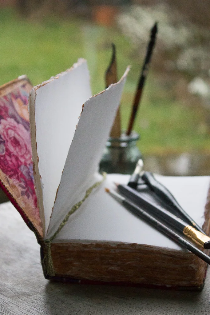 Boho gypsy rose vintage fabric art journal