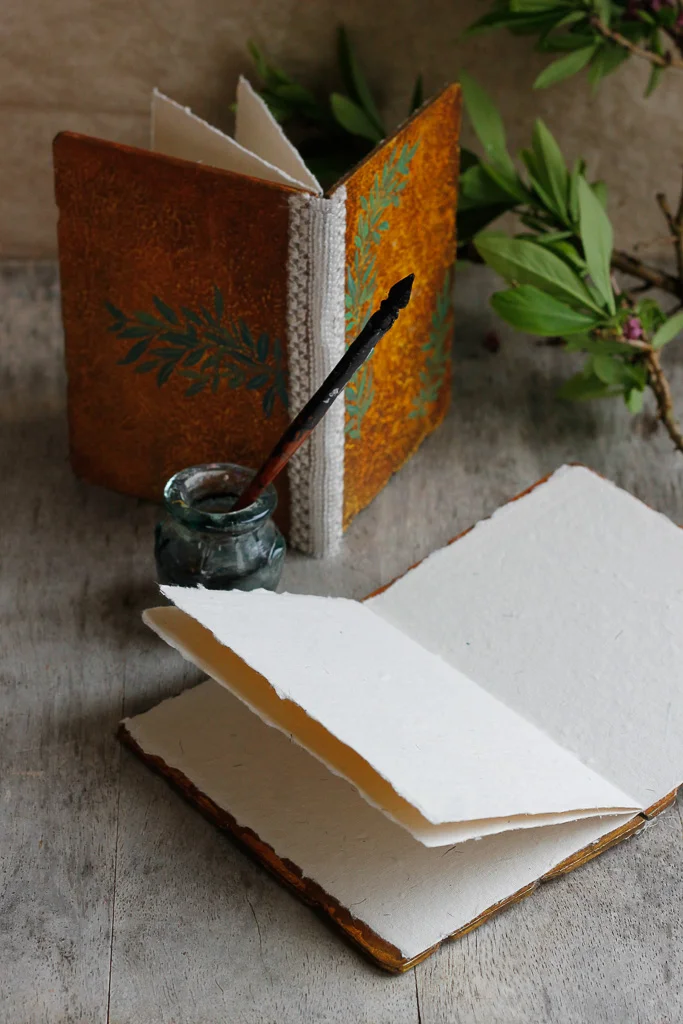 Fern hand painted wedding vow booklets