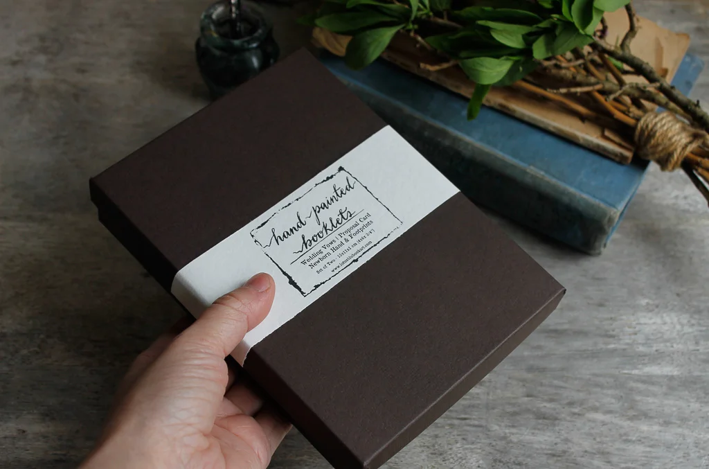 Fern hand painted wedding vow booklets