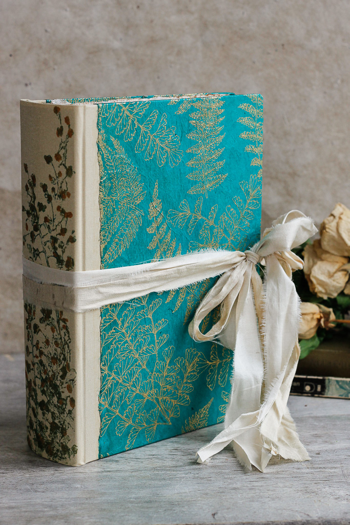 Emerald Fern Summer floral wedding guest book
