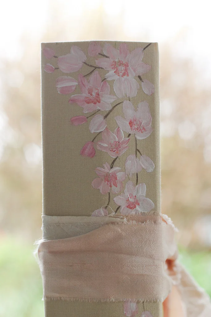Cherry blossom wedding guest book