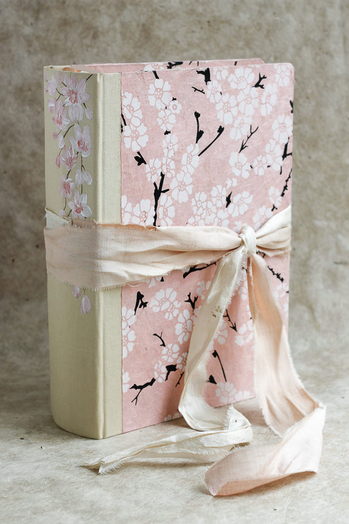 Cherry blossom wedding guest book