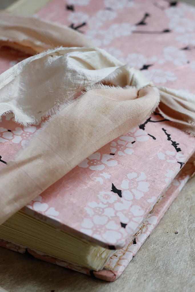 Cherry blossom wedding guest book