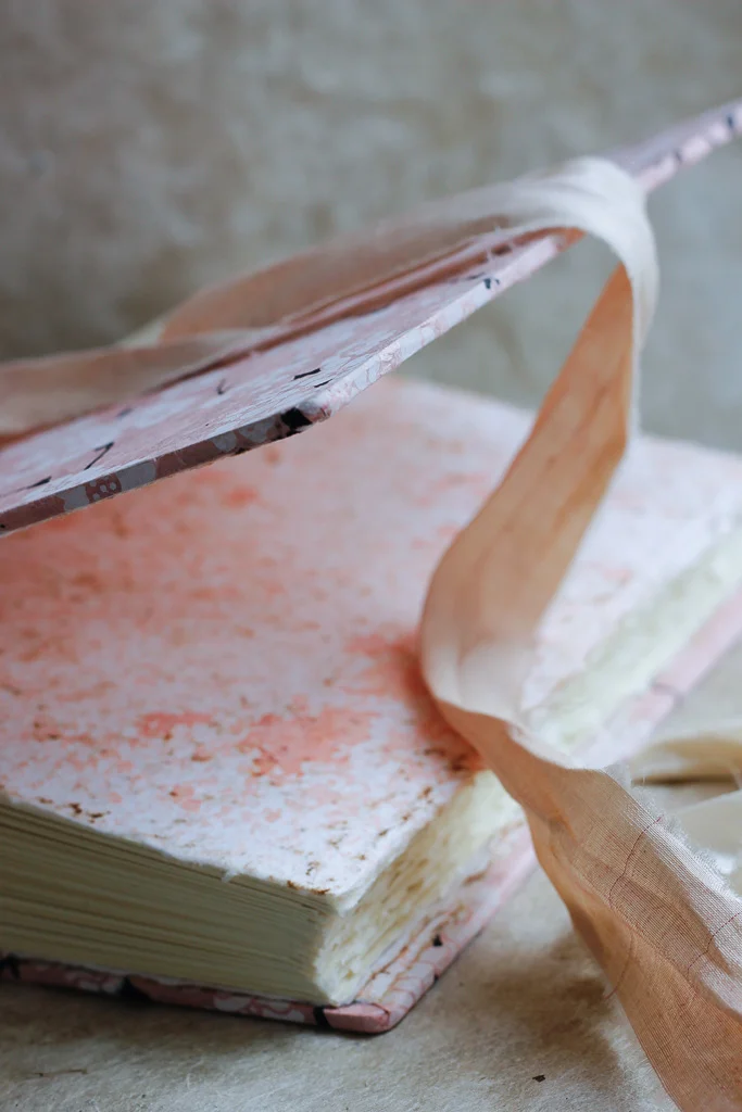 Cherry blossom wedding guest book