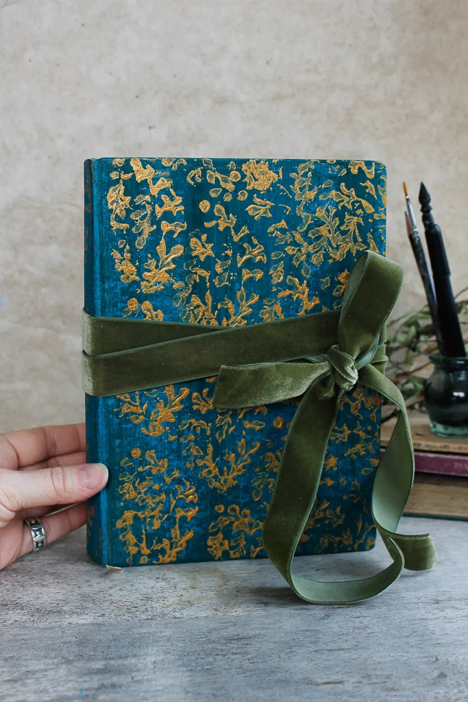 Teal Gold wedding guest book